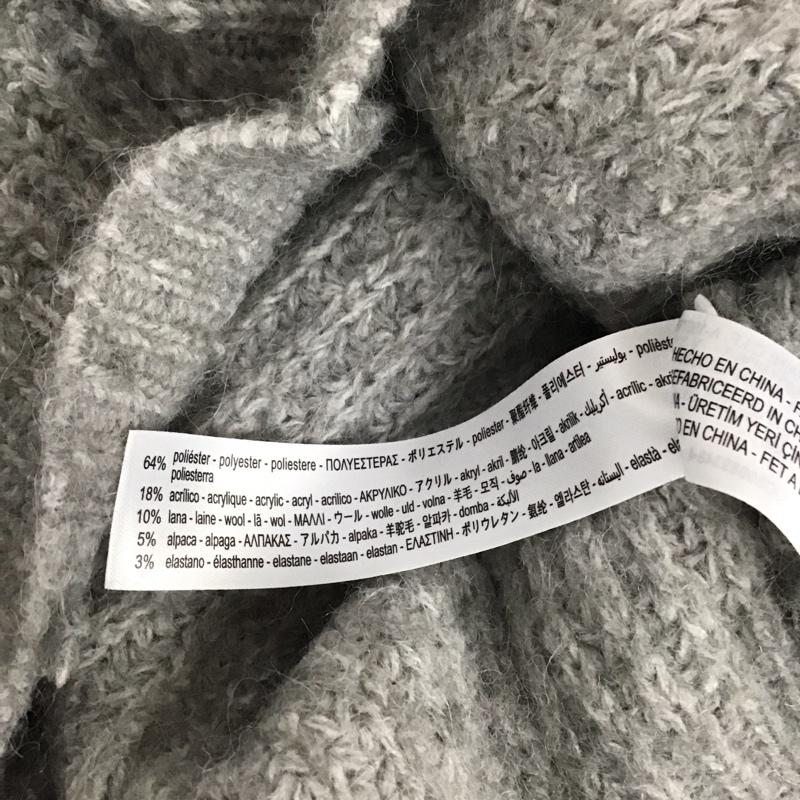 ザラ ZARA ニット、セーター 長袖 長袖ニットカットソー クルーネック セーター L 無地 灰 / グレー / レディース USED 古着 中古 10125988