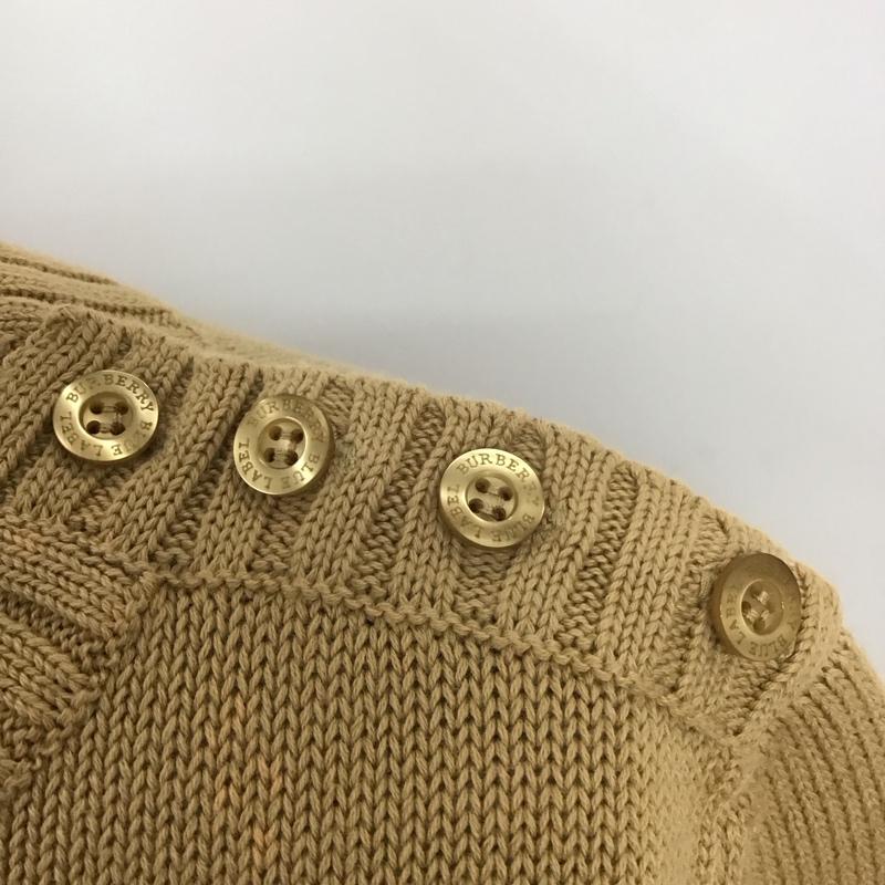 バーバリーブルーレーベル BURBERRY BLUE LABEL ニット、セーター 半袖 半袖ニットカットソー クルーネックカットソー 半袖セーター M プリント 茶 / ブラウン /  レディース USED 古着 中古 10113814