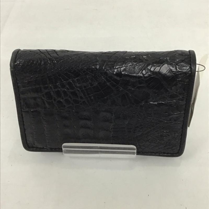 古着 USED カードケース 名刺入れ レザー クロコダイル 箱有 アニマル柄 黒 / ブラック / メンズ USED 古着 中古 10135299
