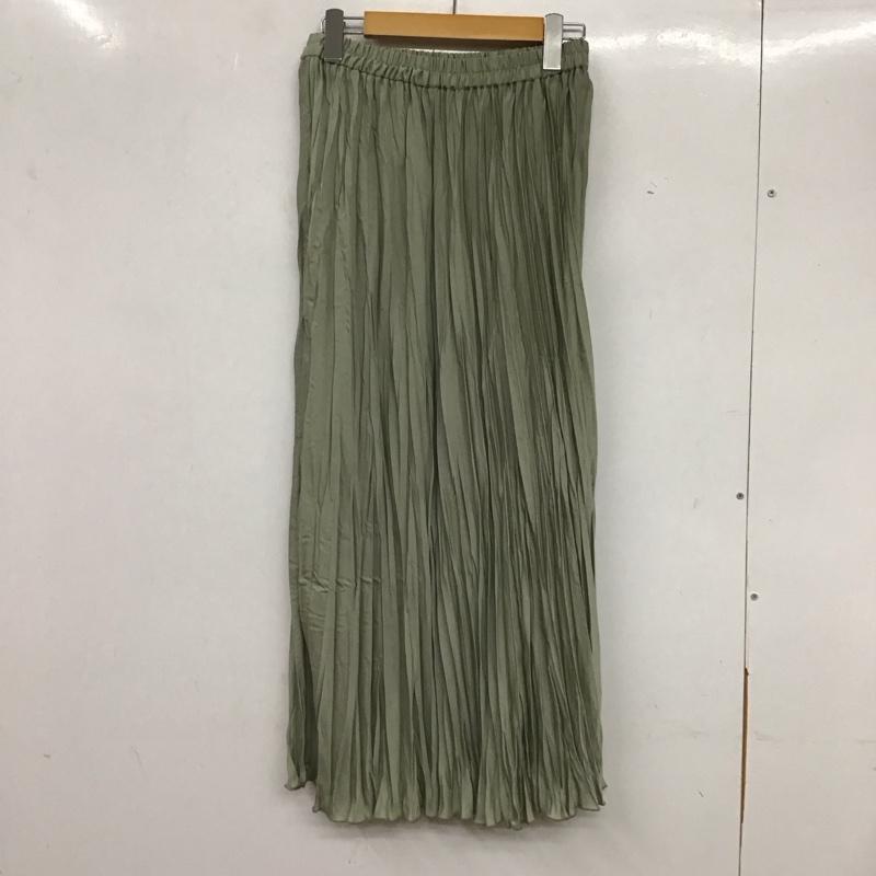ローリーズファーム LOWRYS FARM スカート ロングスカート プリーツスカート FREE 無地 黄緑 / イエローグリーン / レディース USED 古着 中古 10136517