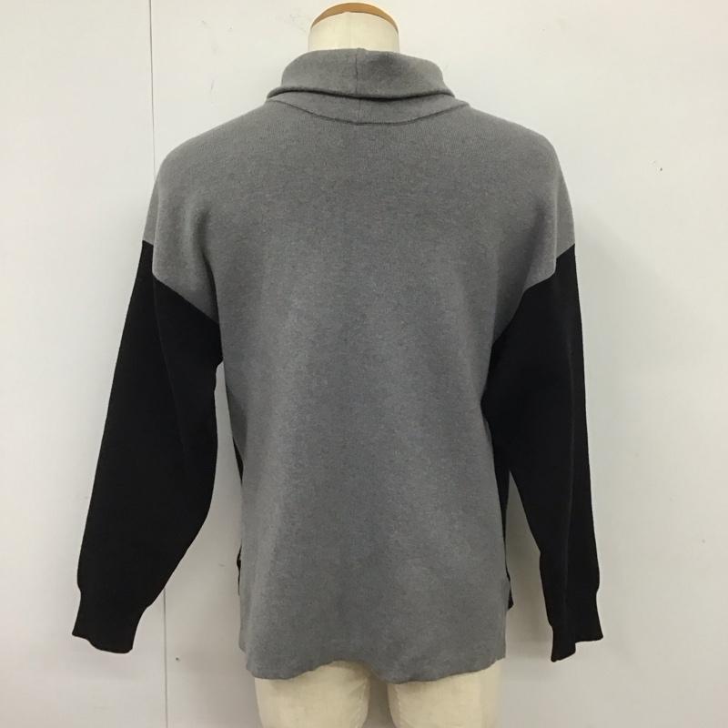 キャバン CABaN ニット、セーター 長袖 長袖ニットカットソー ニット セーター タートルネックニット M 無地 黒 / ブラック / X 灰 / グレー / メンズ USED 古着 中古 10124106