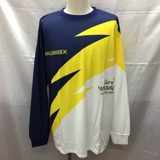 チャレンジャー CHALLENGER カットソー 長袖 CLG-CS 022-003 Gary YAMAMOTO LS WARM UP TEE タグ付き L ロゴ、文字 白 / ホワイト / X 黄 / イエロー / X 紺 / ネイビー /  メンズ USED 古着 中古 10109676