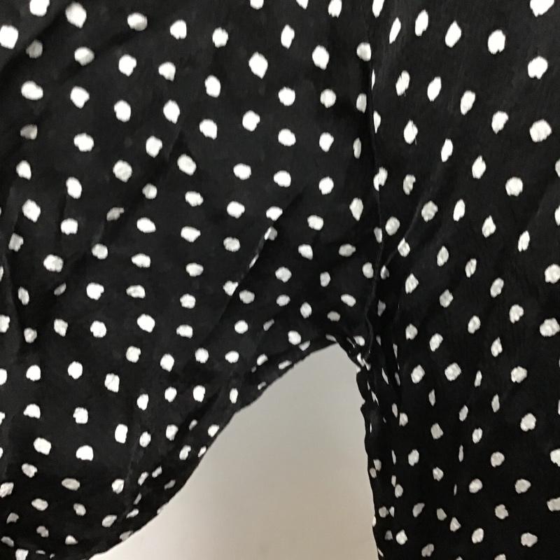 ザラ ZARA カットソー 長袖 スタンドネック バックリボン XS ドット 黒 / ブラック / X 白 / ホワイト /  レディース USED 古着 中古 10107147