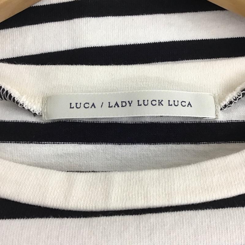 ルカ/レディラックルカ LUCA/LADY LUCK LUCA Tシャツ 長袖 ボーダー柄 白 / ホワイト / X 黒 / ブラック / レディース USED 古着 中古 10130235