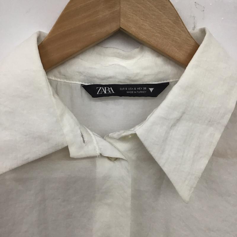 ザラ ZARA シャツ、ブラウス 長袖 3067 022 712 オーバーサイズ S 無地 白 / ホワイト / レディース USED 古着 中古 10139237