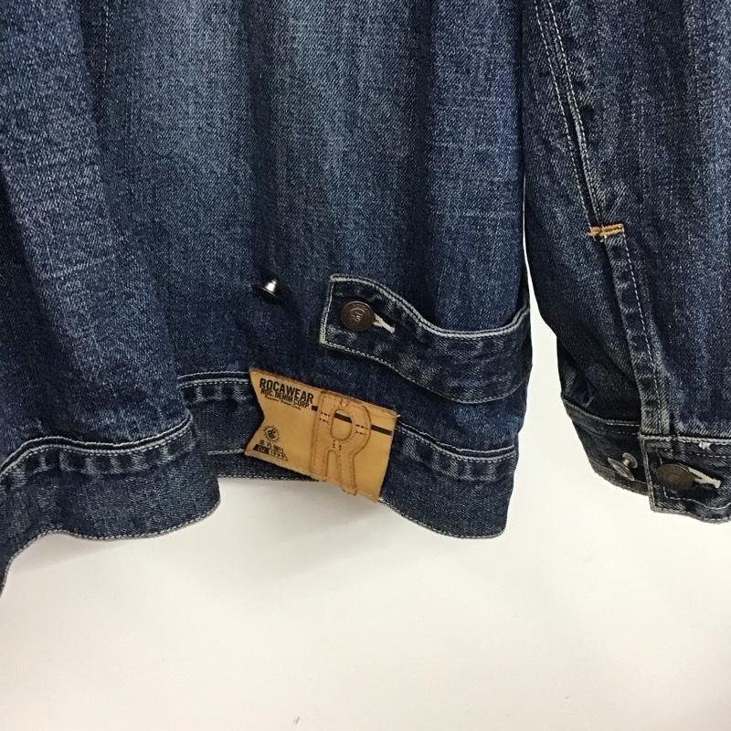 ロカウェア ROCAWEAR ジャケット、上着 ジャケット、ブレザー デニムジャケット Gジャン アウター カジュアルジャケット XL ロゴ、文字 インディゴ / インディゴ / メンズ USED 古着 中古 10130314