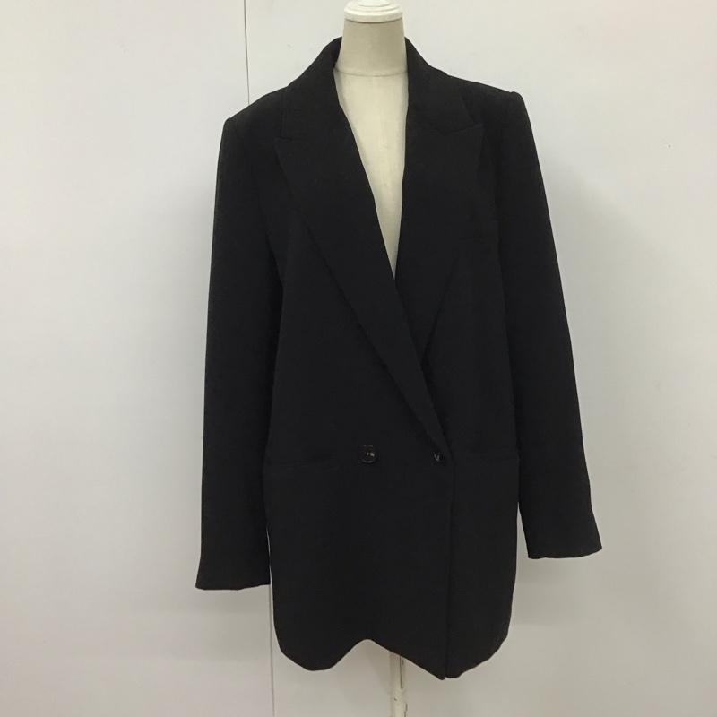 ザラ ZARA ジャケット、上着 ジャケット、ブレザー カジュアルジャケット アウター ロングジャケット L 無地 黒 / ブラック / レディース USED 古着 中古 10111158