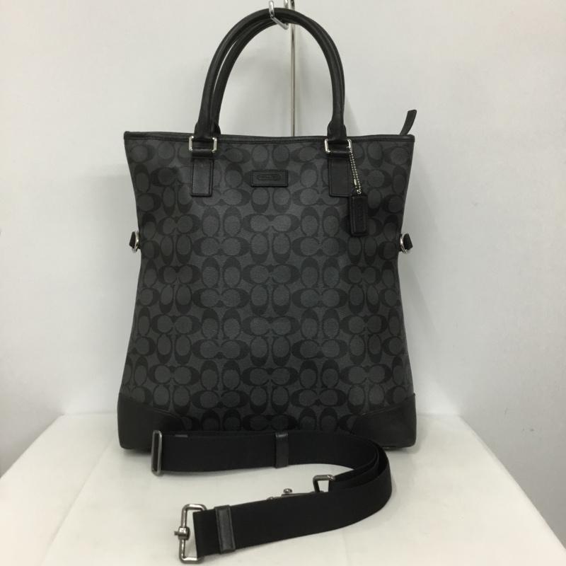 コーチ COACH トートバッグ トートバッグ F71103 シグネチャー ロゴ、文字 黒 / ブラック / メンズ USED 古着 中古 10133828