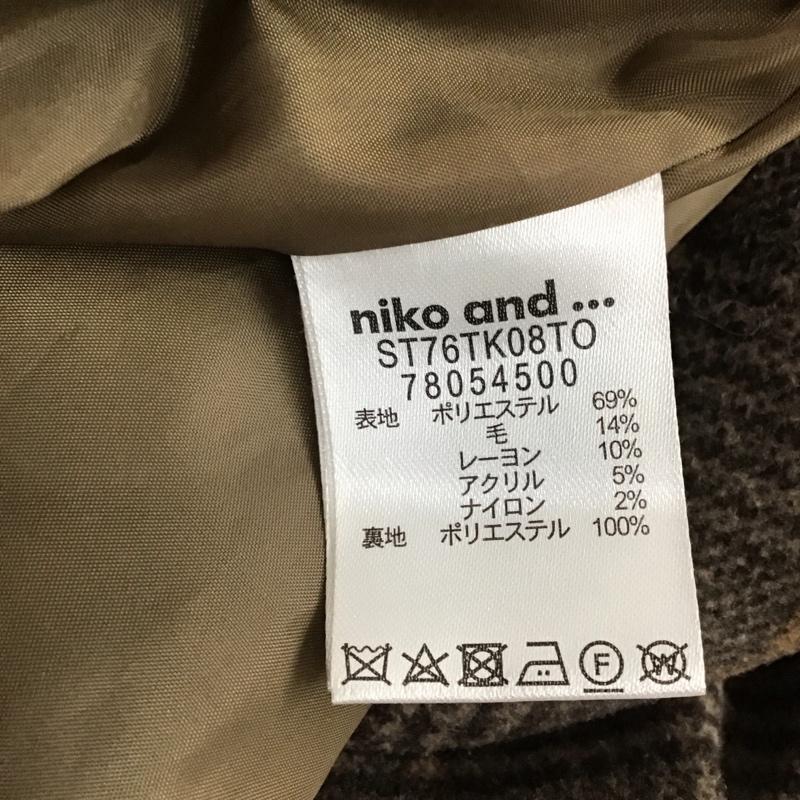 ニコアンド niko and... コート コート一般 ST76TK08TO ノーカラーチェックロングコート M チェック マルチカラー / マルチカラー / レディース USED 古着 中古 10106470
