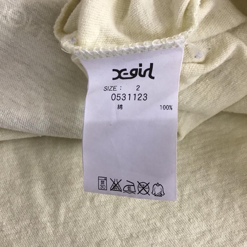 エックスガール X-girl Tシャツ 半袖 2 プリント 黄緑 / イエローグリーン / レディース USED 古着 中古 10113792
