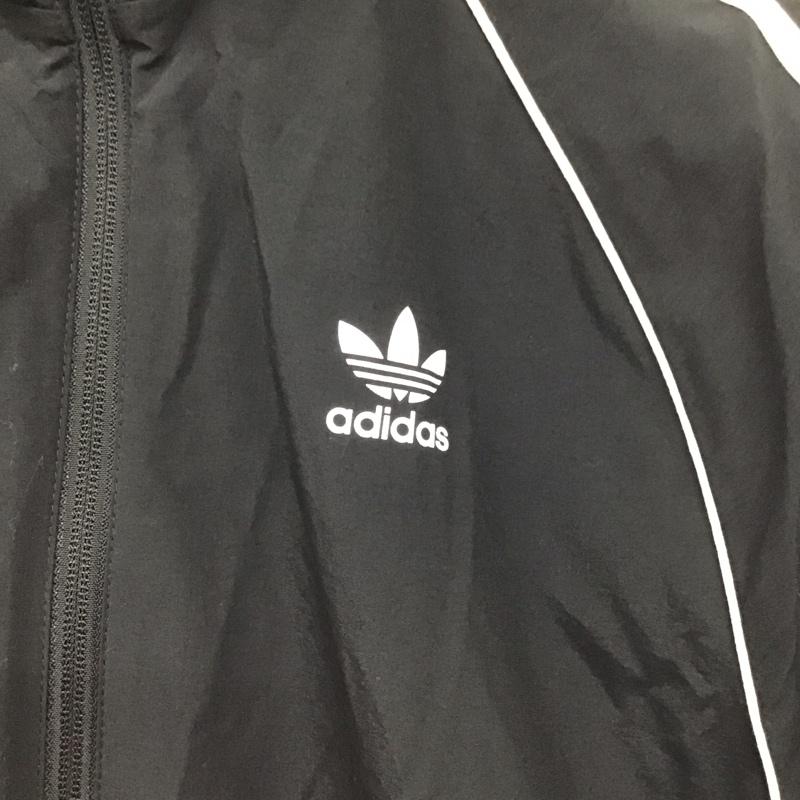 アディダス adidas ジャケット、上着 ジャケット、ブレザー cw1309 ナイロンジャケット ジップアップジャケット スポーツウェア L ロゴ、文字 黒 / ブラック / メンズ USED 古着 中古 10130641