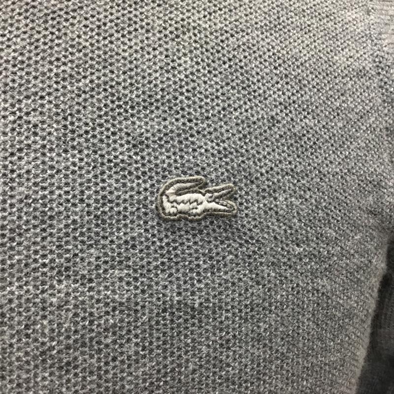 ラコステ LACOSTE ニット、セーター 長袖 長袖ニットカットソー ニット セーター クルーネックニット 2 ロゴ、文字 灰 / グレー / メンズ USED 古着 中古 10113555