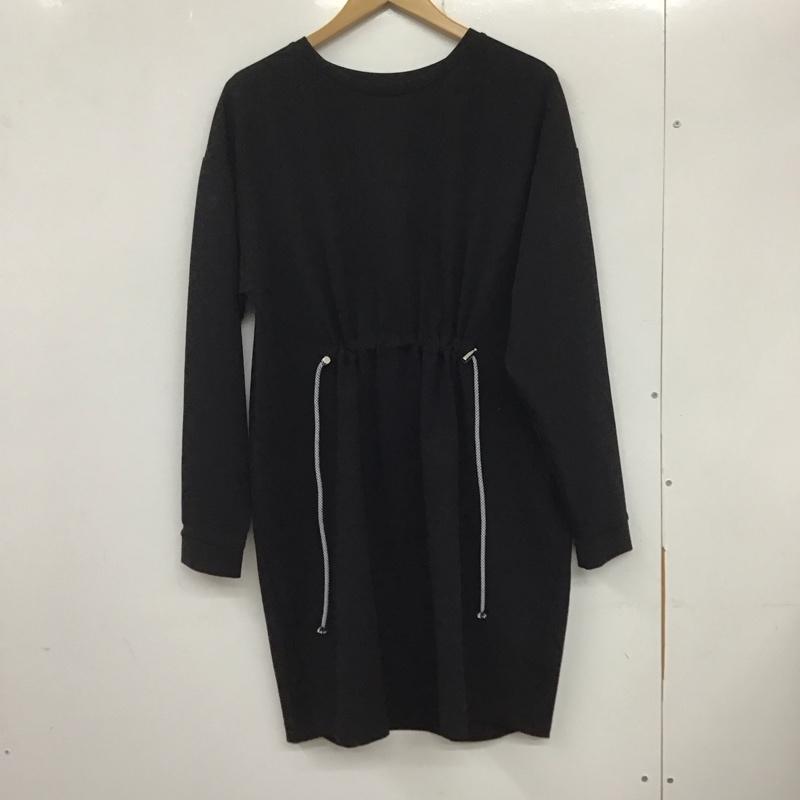 ザラ ZARA ワンピース ひざ丈スカート 5039/050/800 S 無地 黒 / ブラック /  レディース USED 古着 中古 10133689