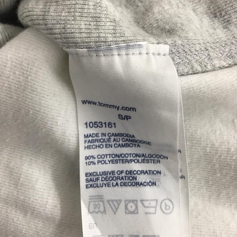トミーヒルフィガー TOMMY HILFIGER カットソー 長袖 0149470 ラグランスリーブ S ワンポイント 灰 / グレー / X 白 / ホワイト /  メンズ USED 古着 中古 10110852