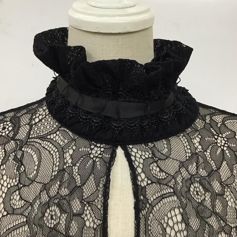 デュラス DURAS カットソー 長袖 長袖シャツ 長袖カットソー フレアシャツ FREE 花柄 黒 / ブラック / レディース USED 古着 中古 10117486