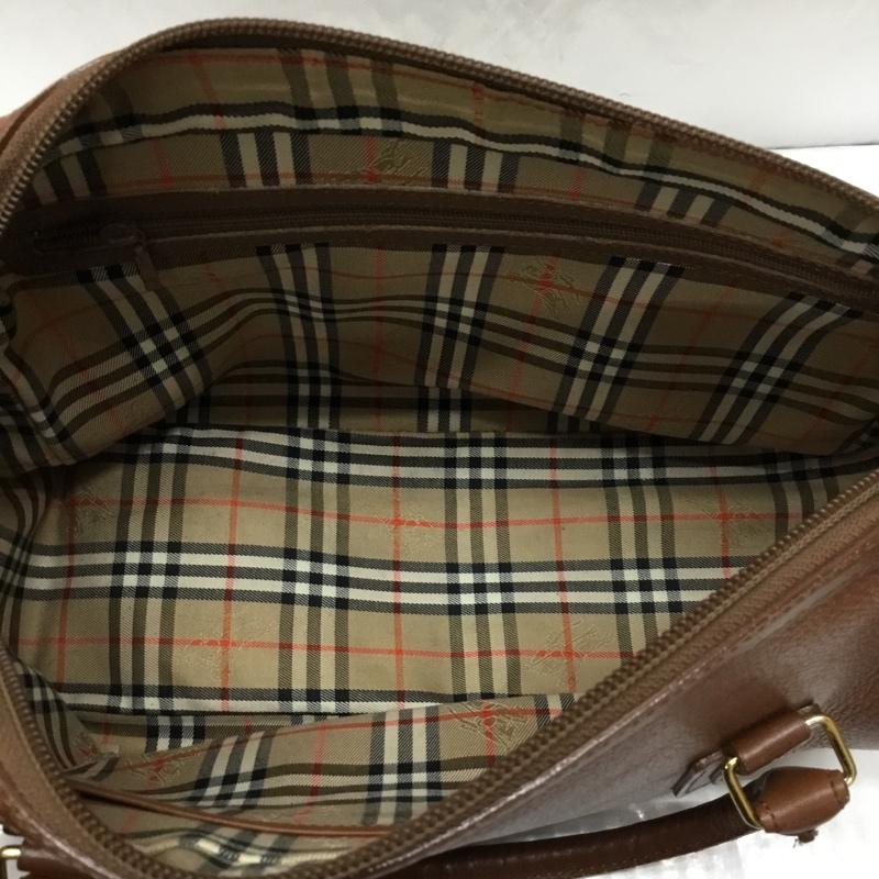 バーバリーズ BURBERRYS ハンドバッグ ハンドバッグ ミニボストン ロゴ、文字 茶 / ブラウン / X 金 / ゴールド / レディース USED 古着 中古 10113815