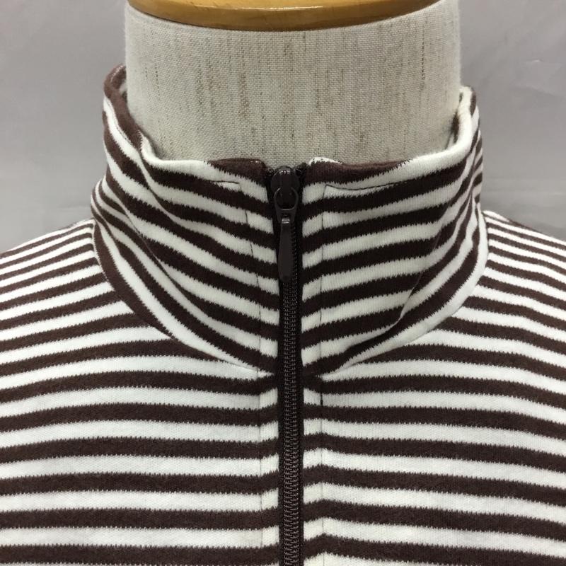 ブルックスブラザーズ BROOKS BROTHERS カットソー 長袖 52326-81 ハーフジップ M ボーダー柄 白 / ホワイト / X 茶 / ブラウン /  メンズ USED 古着 中古 10111383