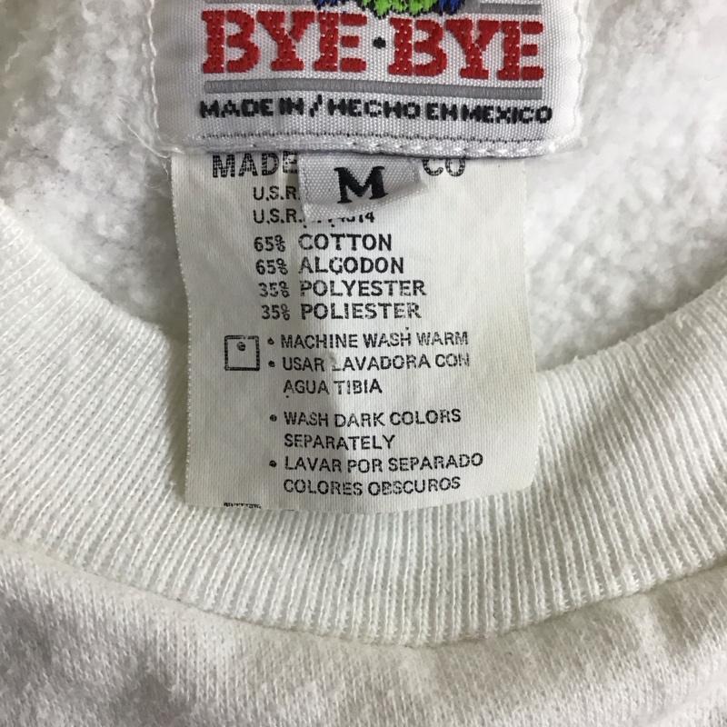 バイバイ BYE-BYE トレーナー 長袖 M ロゴ、文字 白 / ホワイト /  メンズ USED 古着 中古 10116827