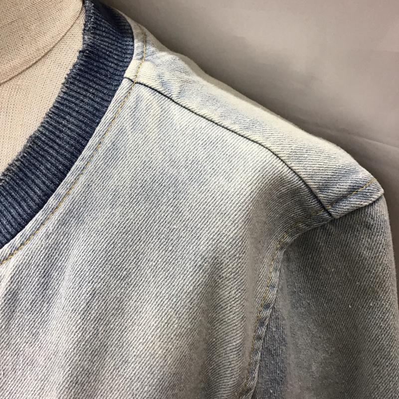 ザラ ZARA ジャケット、上着 ジャケット、ブレザー デニムジャケット ノーカラージャケット 長袖ジャケット ブルゾン S 無地 インディゴ / インディゴ / レディース USED 古着 中古 10117976