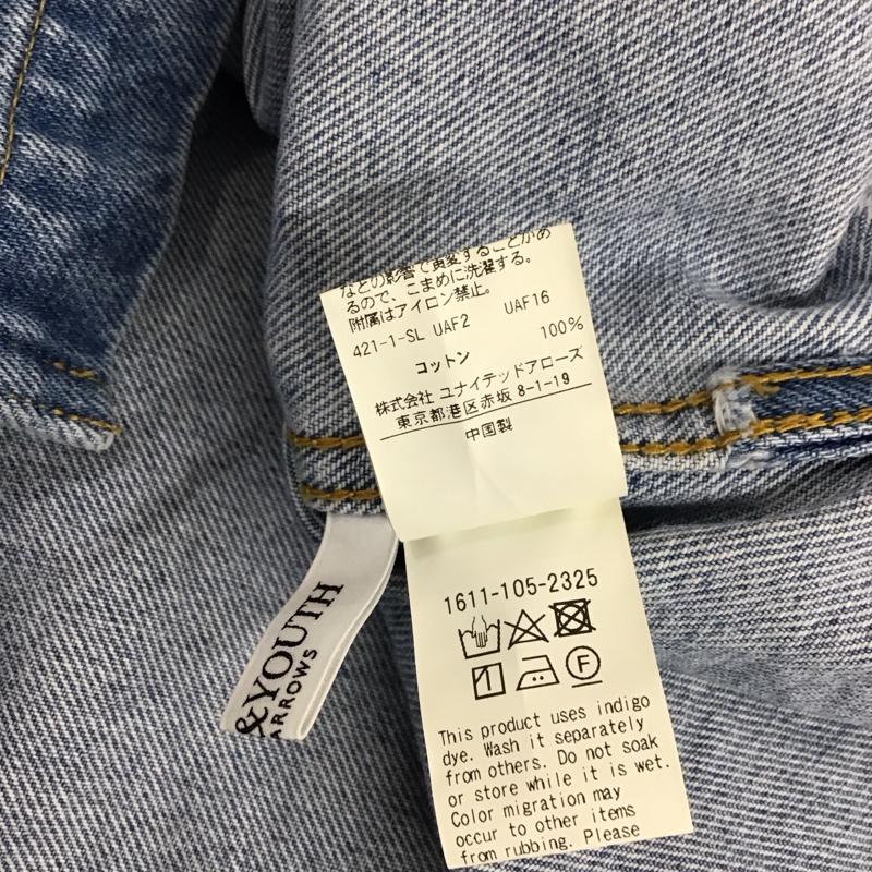 ビューティアンドユース BEAUTY&YOUTH シャツ、ブラウス 半袖 1611-105-2325 デニムシャツ M 無地 青 / ブルー / レディース USED 古着 中古 10120236
