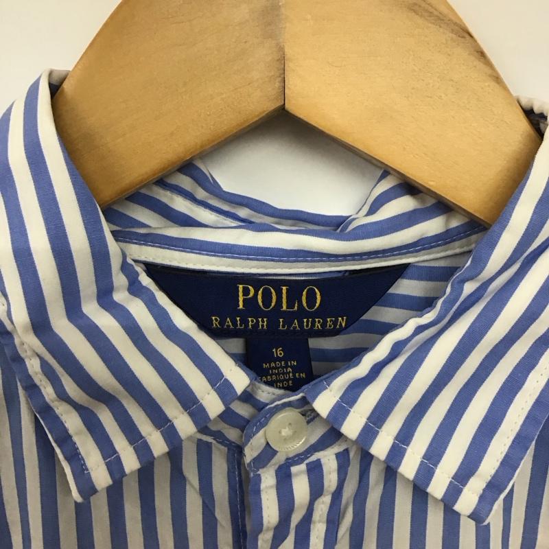 ポロラルフローレン POLO RALPH LAUREN ワンピース ミニスカート ストライプ 白 / ホワイト / X 水色 / ライトブルー /  レディース USED 古着 中古 10131971