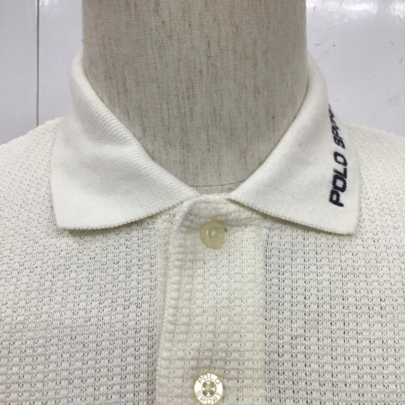 ポロラルフローレン POLO RALPH LAUREN ポロシャツ 半袖 半袖ポロシャツ カラーシャツ 半袖カットソー M ロゴ、文字 白 / ホワイト /  メンズ USED 古着 中古 10111478