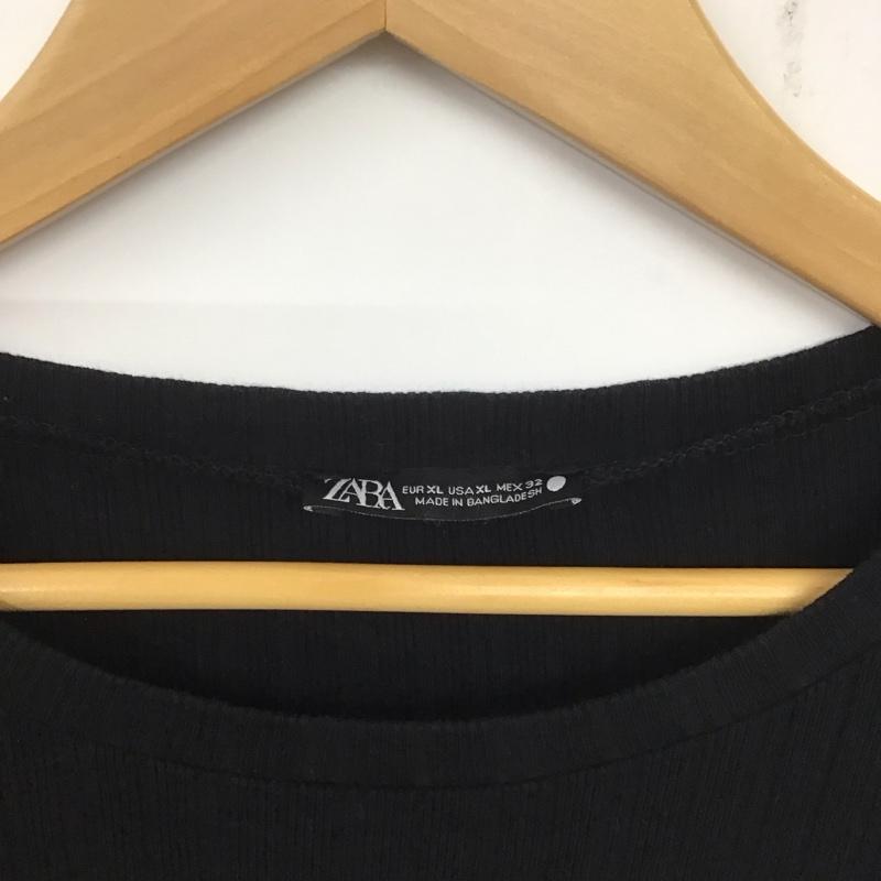 ザラ ZARA ワンピース ロングスカート 4174 453 800 長袖 リブ XL 無地 黒 / ブラック / レディース USED 古着 中古 10138654