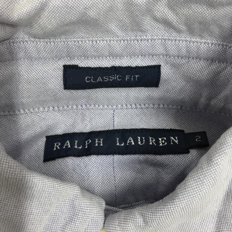 ラルフローレン RALPHLAUREN シャツ、ブラウス 長袖 ボタンダウンシャツ 2 無地 水色 / ライトブルー / レディース USED 古着 中古 10110621