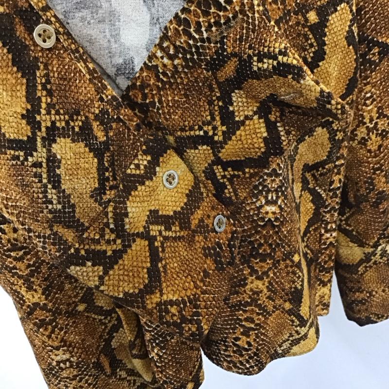 ザラ ZARA シャツ、ブラウス 長袖 8091 710 038 M ヘビ柄 茶 / ブラウン / レディース USED 古着 中古 10109408