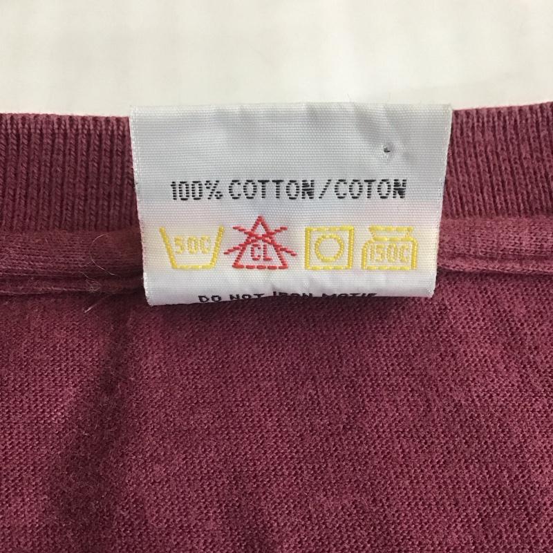 アディダス adidas Tシャツ 半袖 半袖カットソー プリントTシャツ Vネックカットソー スポーツウェア L ロゴ、文字 えんじ / ワインレッド / メンズ USED 古着 中古 10107265