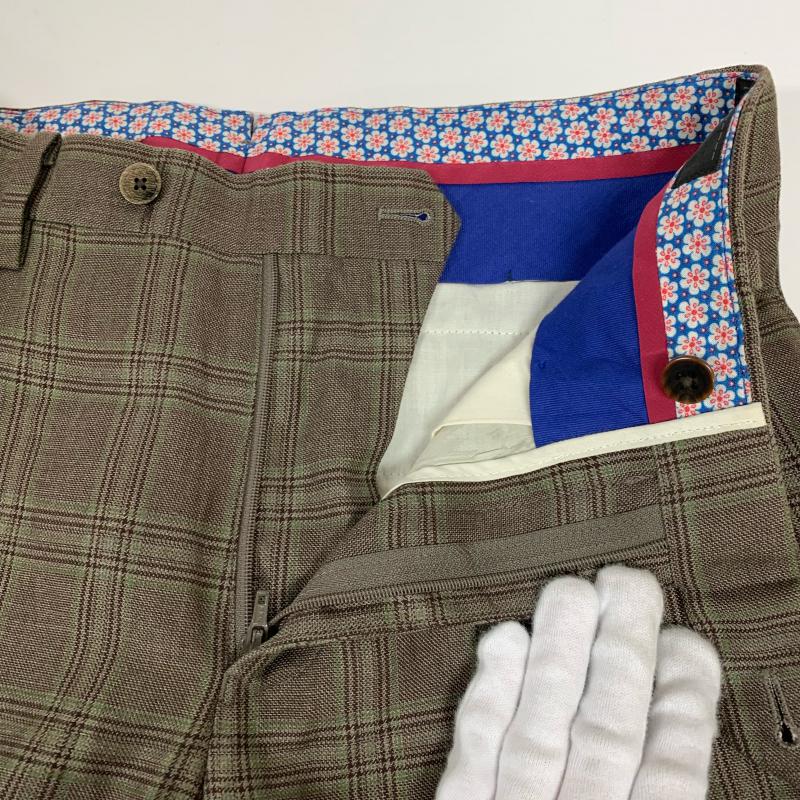 アルチザン ARTISAN パンツ スラックス 59-25PG02 S チェック 茶 / ブラウン / メンズ USED 古着 中古 10015964