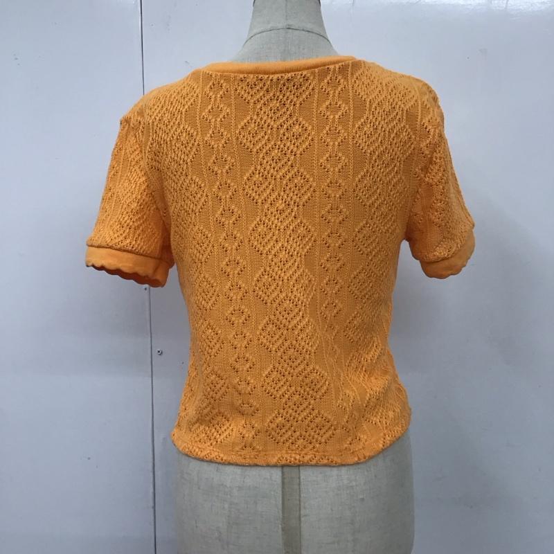 ザラ ZARA カットソー 半袖 半袖カットソー Tシャツ クルーネックカットソー S 橙 / オレンジ / レディース USED 古着 中古 10112117