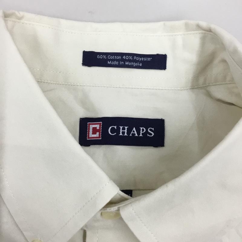 チャップス CHAPS シャツ、ブラウス 長袖 ボタンダウン M 無地 アイボリー / アイボリー / メンズ USED 古着 中古 10116089