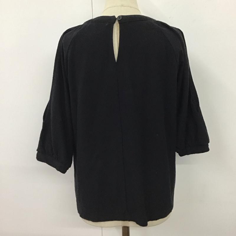 マウジー MOUSSY カットソー 七分袖 010csf80‐0610 OPENSHOULDERCUTトップス ラグラン FREE 無地 紺 / ネイビー / レディース USED 古着 中古 10116426