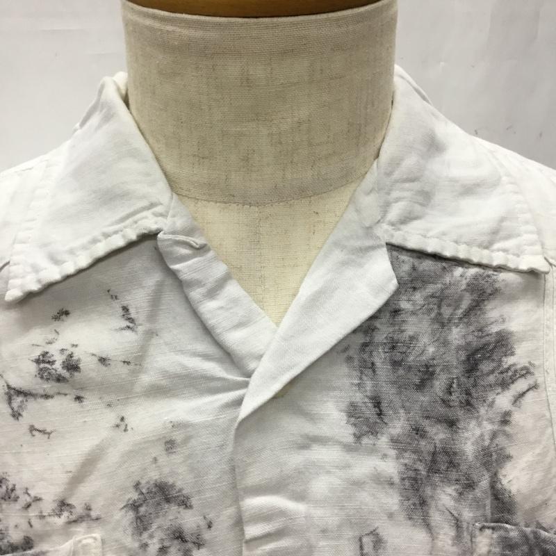 古着 USED シャツ、ブラウス 半袖 半袖シャツ カラーシャツ 半袖カットソー アロハシャツ 古着 S 総柄 白 / ホワイト / X 黒 / ブラック / メンズ USED 古着 中古 10106406