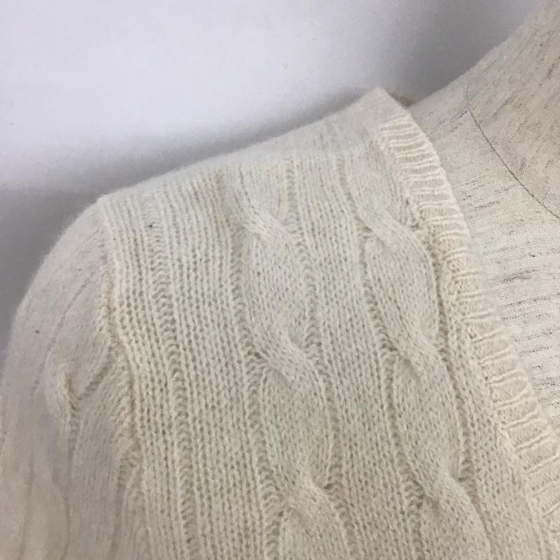 ポロラルフローレン POLO RALPH LAUREN ニット、セーター 長袖 Vネック S 無地 白 / ホワイト / レディース USED 古着 中古 10128051