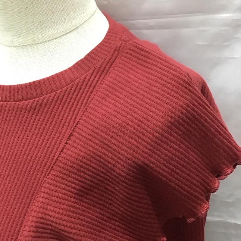 アズールバイマウジー AZUL BY MOUSSY カットソー 長袖 268GAC80-002G リブ 肩フリル M 無地 ボルドー / ボルドー / レディース USED 古着 中古 10115873