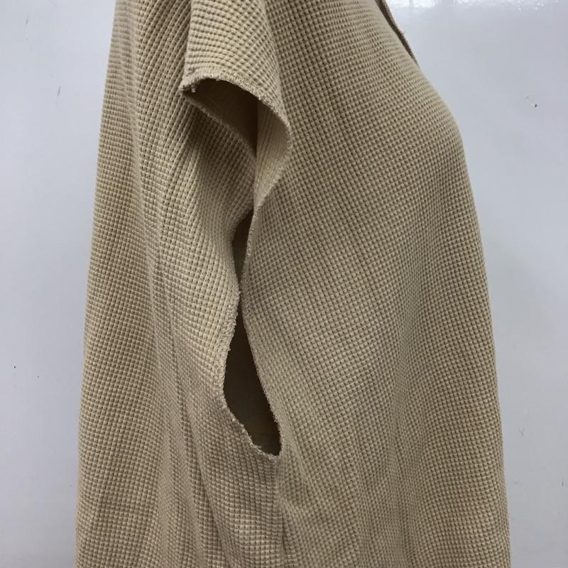 ローリーズファーム LOWRYS FARM カットソー 半袖 LF619007AD ワッフルヘンリーフレンチスリーブ 前後着用可能 ノースリーブカットソー FREE 無地 ベージュ / ベージュ /  レディース USED 古着 中古 10109952