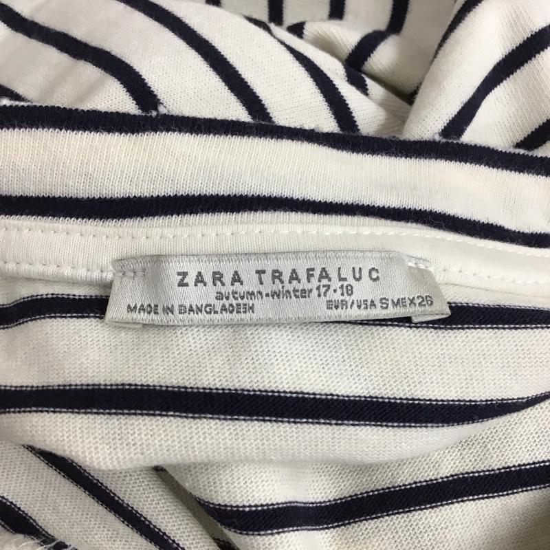 ザラ ZARA Tシャツ 長袖 3253 272 060 ロンT S ボーダー柄 アイボリー / アイボリー / X 紺 / ネイビー / レディース USED 古着 中古 10118234