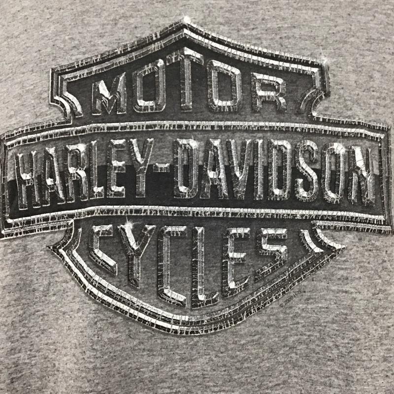 ハーレーダビッドソン Harley-Davidson Tシャツ 半袖 半袖カットソー プリントTシャツ クルーネックカットソー 古着 L ロゴ、文字 灰 / グレー /  メンズ USED 古着 中古 10110726