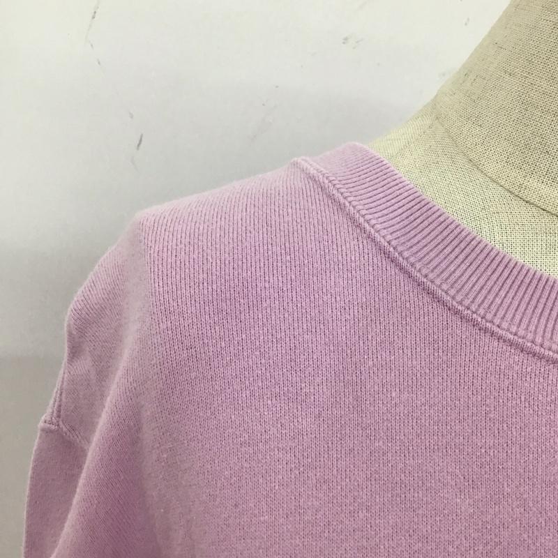 ピンクハウス PINK HOUSE トレーナー 長袖 長袖トレーナー スウェット クルーネック リブスウェットカットソー L ロゴ、文字 桃 / ピンク / レディース USED 古着 中古 10117315