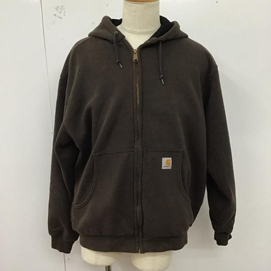 カーハート Carhartt パーカー 長袖 ジップアップパーカー 長袖パーカー カジュアルジャケット L ロゴ、文字 茶 / ブラウン /  メンズ USED 古着 中古 10127954