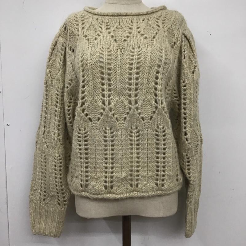 ザラ ZARA ニット、セーター 長袖 透かし編み S 無地 ベージュ / ベージュ / レディース USED 古着 中古 10124990