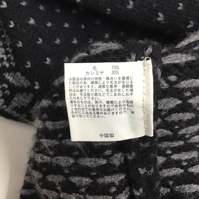 ブルックスブラザーズ BROOKS BROTHERS ニット、セーター 長袖 長袖ニットカットソー ニット セーター クルージップアップネックニット S 総柄 黒 / ブラック / X 灰 / グレー /  メンズ USED 古着 中古 10113244