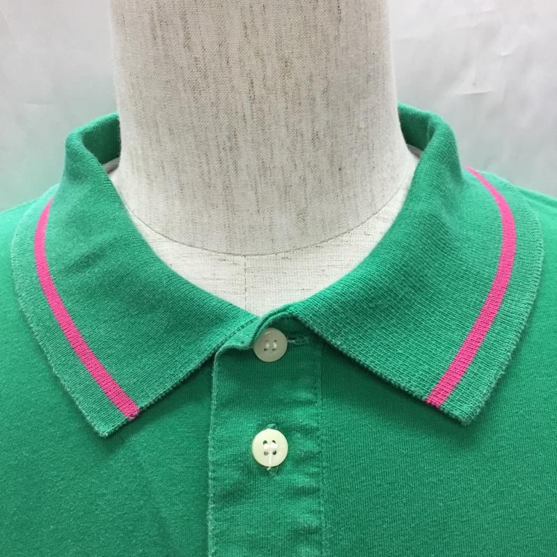 24カラッツ 24karats ポロシャツ 半袖 半袖ポロシャツ カラーシャツ 半袖カットソー L ロゴ、文字 緑 / グリーン / メンズ USED 古着 中古 10109300
