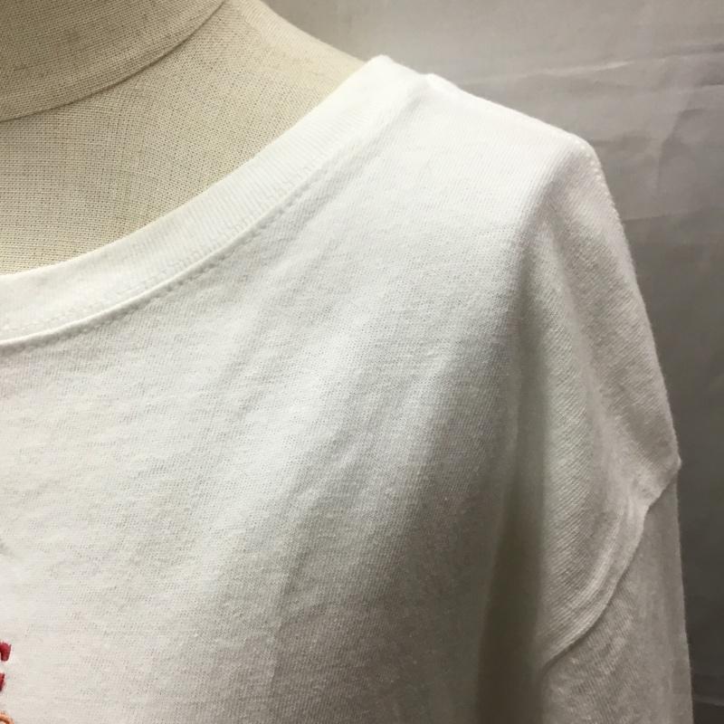 ディッキーズ Dickies Tシャツ 半袖 0282-3790 クルーネック 刺繍 M ロゴ、文字 白 / ホワイト / レディース USED 古着 中古 10115550