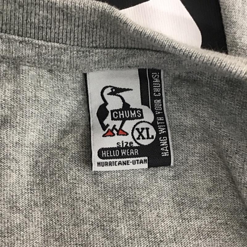 チャムス CHUMS Tシャツ 半袖 ch01-1835 ブービーロゴTシャツ 半袖カットソー クルーネックカットソー XL ロゴ、文字 灰 / グレー /  メンズ USED 古着 中古 10112504