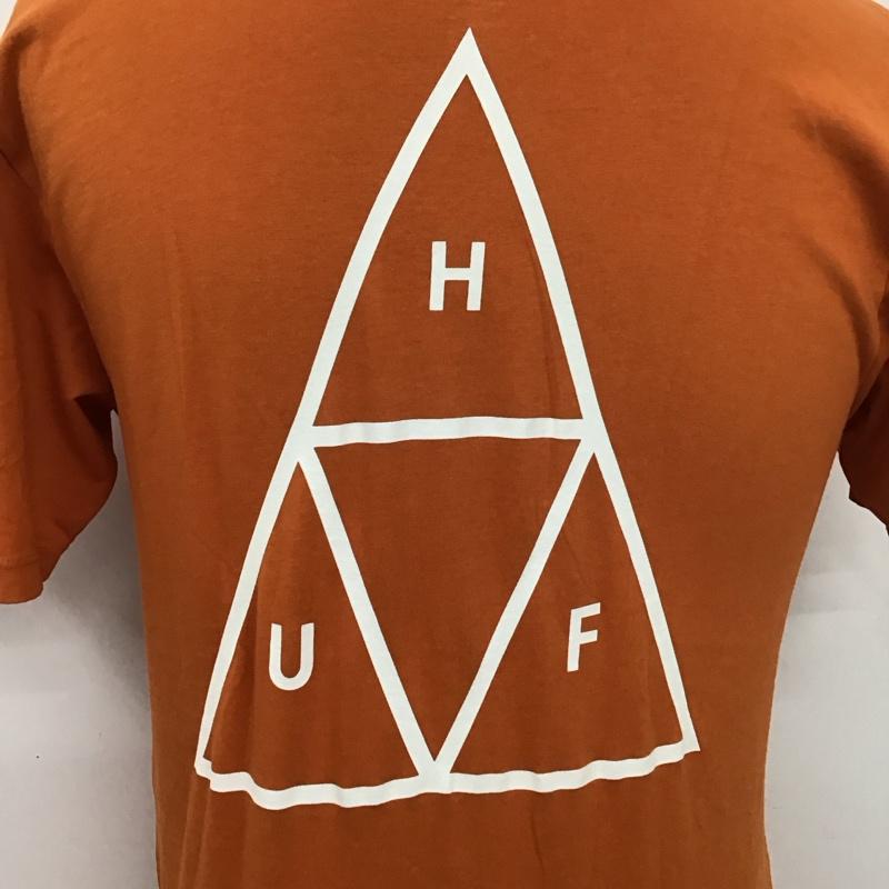 ハフ HUF Tシャツ 半袖 半袖カットソー プリントTシャツ クルーネックカットソー S ロゴ、文字 橙 / オレンジ /  メンズ USED 古着 中古 10110935