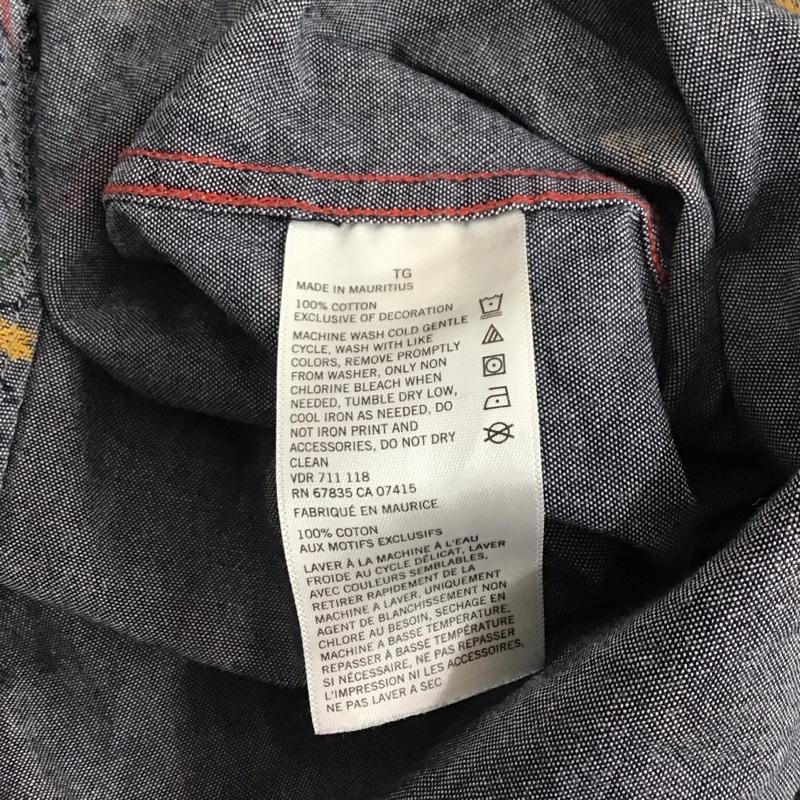 ノーティカ NAUTICA シャツ、ブラウス 長袖 長袖シャツ プリントシャツ カラーシャツ XL プリント 灰 / グレー / メンズ USED 古着 中古 10125066