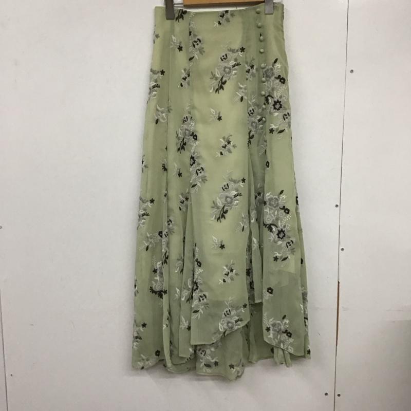 マーキュリーデュオ MERCURYDUO スカート ロングスカート 002050800501 楊柳刺繍イレヘムロングスカート M 刺繍 薄緑 / ライトグリーン /  レディース USED 古着 中古 10132226